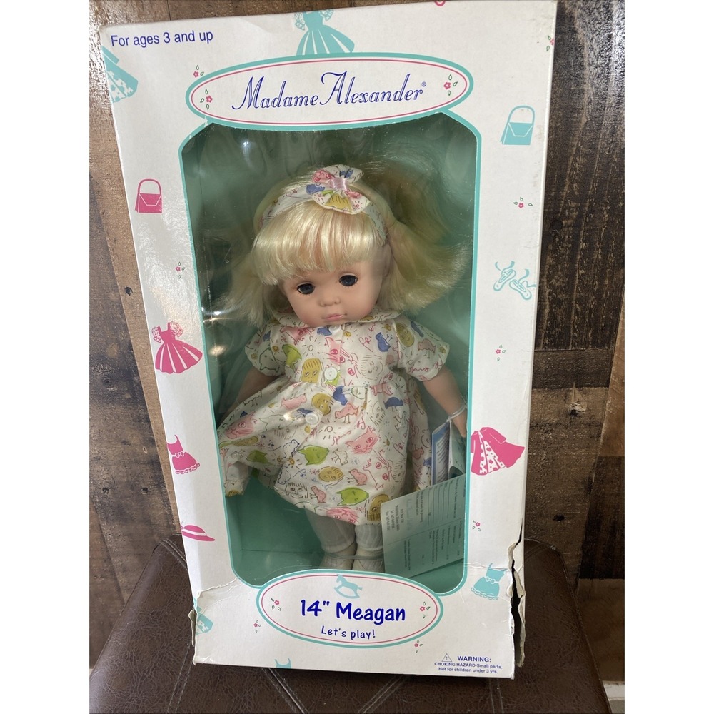 Madame‎ Alexander 14" Meagan Doll "Let's Play!" NIB Sealed Damaged Box Vtg 1999